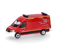 herpa modèle réduit VW Crafter Fourgon Toit Haut Pompiers volontaires Laatzen (Basse-Saxe/Laatzen), Miniature à l’échelle 1:87, pièce de Collection, Made in Germany, modèle en Plastique