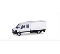 Herpa Modèles Miniatures 013499 Minikit : Mercedes-Benz Sprinter Nouvelle Cabine Double avec Plate-Forme Miniature, Blanche