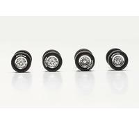 herpa pièces détachées, Jeu de Roues chromées Dunlop, echelle 1/87, Model, Accessoires en Plastique