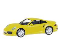 Herpa Herpa-028615-003 Porsche 911 Turbo - Jaune Racing - 1:87 - Neuf - Emballage d'origine, 028615-003