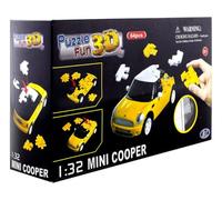 herpa- Puzzle Fun 3D 80657074-Mini Cooper, Jaune, 80657074