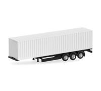 herpa Service de pièces détachées, échelle N, Semi-remorque 3 essieux conteneur 40ft, 2 pièces, à l’échelle 1:160, modèle Miniature, Plastique