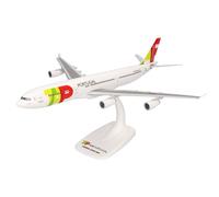 herpa Snap-Fit Avion Tap Air Portugal Airbus A340-300 - CS-TOB D. João de Castro, Miniature à l’échelle 1:200, pièce de Collection, avec Socle, Plastique