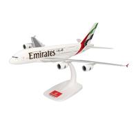 Herpa Snap-Fit modèle Avion Emirates Airbus A380, Miniature à l’échelle 1:250, pièce de Collection, modèle avec Socle, Plastique