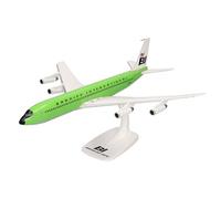 herpa Snap-Fit modèle d'avion Braniff International Boeing 707-320, Miniature à l'échelle 1:144, pièce de Collection, modèle avec Support, Plastique