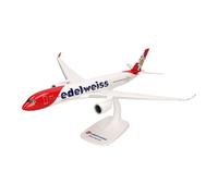 Herpa Snap-Fit modèle réduit Avion Edelweiss Air Airbus A350-900 - HB-IHF Piz Bernina, Miniature à l’échelle 1:200, pièce de Collection, modèle avec Socle, Plastique