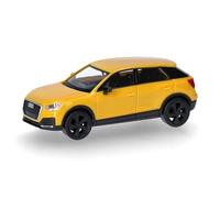 herpa Voiture Miniature Audi Q2 Jaune Vegas, Miniature à l'échelle 1:87, pièce de Collection, fabriquée en Allemagne, modèle en Plastique