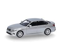 herpa Voiture Miniature BMW Série 3 Berline (G20), Argent Glacier, Miniature à l’échelle 1:87, Objet de Collection, Made in Germany, modèle en Plastique