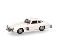 herpa Voiture Miniature Mercedes-Benz 300 SL Portes Papillon, Blanc, échelle 1:87, pièce de Collection, fabriquée en Allemagne, modèle en Plastique