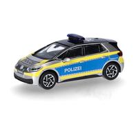 herpa Voiture Miniature VW ID.3 « Polizei Hamburg » (Police Hambourg), échelle 1:87, pièce de Collection, fabriquée en Allemagne, modèle en Plastique