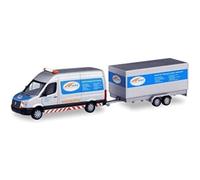 herpa Volkswagen Crafter carrosserie à Toit surélevé avec remorque à Caisse Tandem SABA Transportservice.