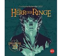 Herr der Ringe Postkartenkalender 2027: Kalender zum Aufstellen oder Aufhängen mit Herr-der-Ringe-Illustrationen in moderner, düsterer Optik. Frodo, Aragorn und Co. zum Sammeln und Verschicken