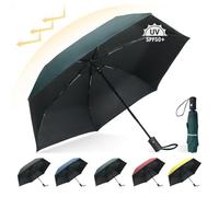 Herreicher Parapluie de voyage automatique - Compact pliable et portable Protection UV Léger Envergure de 98cm 6 baleines 210T Tissu UPF50+ Pour adultes et enfants (vert)