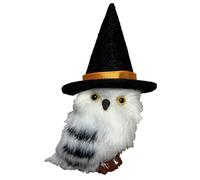 Herreicher Peluche Hibou avec Chapeau Magicien - Mini Chouette en Peluche - Décoration d'halloween - Ornement - Chouette Mignonne à Fourrure - Modèle de Film - Accessoires Cadeaux