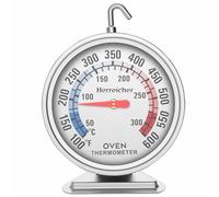 Herreicher Thermomètre de Four avec Cadran Géant 70mm - Crochet Rotatif 360° & Verre Trempé, Inox 304, 50-300°C pour Four Électrique Gaz Barbecue Cuisson Pâtisserie