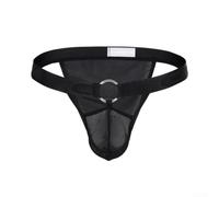 Herren G-String Tanga mit O-Ring Low Rise(Black M)