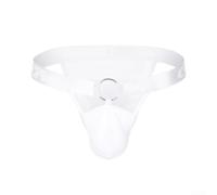 Herren G-String Tanga mit O-Ring Low Rise (White XL)