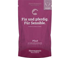 Herrmann's Monsieur Homme Pouch Sensible Pferd Pommes de Terre, courgettes et borretschöl Douce, Lot de 15 bidons (15 x 150 g)