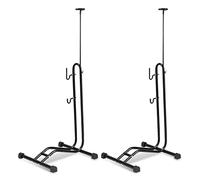 Herrselsam 2x Support de sol vertical pour vélos, 3 fonctions pour accrocher ou régler horizontalement et verticalement, Hauteur réglable, Porte-vélo 20 à 29 pouces, pour intérieur et extérieur