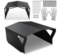 Herrselsam Abri de protection galvanisé pour tondeuse robot avec gants et protection UV - Idéal contre la pluie et la grêle - 78 x 60 x 34 cm - Noir