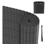 Herrselsam Brise-Vue en PVC Gris 90 x 1000 cm avec Serre-câbles Clôture Brise-Vue Protection Contre Le Vent Double renforcement intérieur Étanche pour Jardin Balcon terrasse