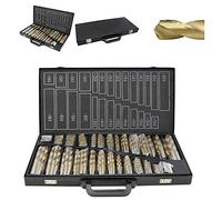 Herrselsam Ensemble de forets en métal 230 pièces, Ø 1-13mm - Forets hélicoïdaux en titane revêtu - Forets en acier HSS - Forets en bois - Coffret de forets pour métal, plastique, brique et bois