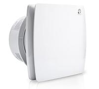 Herrselsam extracteur dair 100mm, ventilateur salle de bain avec capteur d'humidité et clapet anti-retour timer, extracteur d’air silencieux pour salle de bain, WC, cuisine, blanc