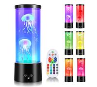 Herrselsam Lampe de méduse Jellyfish Lampe à lave RVB 12 couleurs de lumière et 4 modes d'éclairage pour la maison le bureau la décoration de bureau pour enfants amis cadeaux d'anniversaire noir