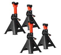 Herrselsam Lot de 2 Paires de chandelles d'essieu 3T - Hauteur réglable de 285 à 430 mm - avec sécurité - pour Voiture, Caravane, Camping-Car