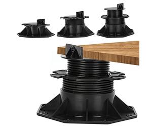 Herrselsam Lot de 20 plots de terrasse réglables en hauteur 18-30 mm - Pour sous-structure, lames de terrasse en bois WPC - Capacité de charge de 600 kg