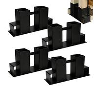 Herrselsam Lot de 4 Aides à Empiler en Bois Robuste, Facile à Installer pour Chauffage, Support Empilable, Cheminée, Cadre (Noir)
