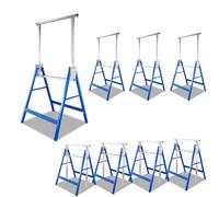 Herrselsam Lot de 8 tréteaux d'échafaudage pliables - Hauteur réglable de 80 à 130 cm - Charge maximale : 200 kg - En métal - Bleu