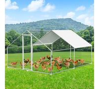 Herrselsam Poulailler - 3 x 4 x 2 m - XXL - Enclos avec Serrure de sécurité et Chiffon de Couleur en polyéthylène imperméable - Idéal pour Poules et Autres Petits Animaux