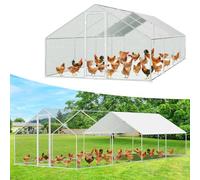 Herrselsam Poulailler - 3 x 8 x 2 m - XXL - Enclos avec Serrure de sécurité et Chiffon de Couleur en polyéthylène imperméable - Idéal pour Poules et Autres Petits Animaux