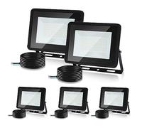 Herrselsam Projecteur LED Exterieur, 5PCS 10W Spot LED Extérieur Super Lumineux 900LM 3000K Blanc Chaud, IP66 Etanche Eclairage Exterieur pour Jardin, Patio, Garage, Entrée (Sans prise)