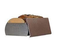 HERRUT Moule à pain et couvercle - Taille standard pour pain, toast, sandwich et tranches - Complet avec grattoir à pâte et hachoir