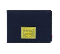 Herschel Étui pour carte de crédit bleu jaune pour femme et homme - Roy Rubber RFID Wallet Peacoat / Cyber Yellow 132359