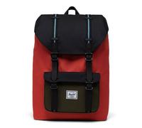 Herschel Sac à dos noir corail pour femme - Little America Mid-Volume Backpack Chili / Black / Ivy Green / Storm Blue 195558