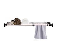 Hershii Barre de tension extensible en métal réglable pour placard de cuisine, salle de bain, noir, 60 à 100 cm