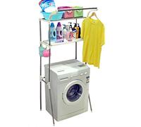 Hershii Étagère De Salle De Bains en Métal Utilitaire À 2Couches sur Support De Rangement pour Machine À Laver Gain De Place Support Solide Au-Dessus De La Salle De Bain De Rangement des Toilettes