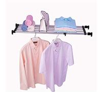 Hershii Étagère Extensible en métal réglable pour Placard, Cuisine, Salle de Bain, Noir, 101 à 152,5 cm