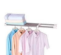 Hershii Extensible Placard Tension étagère Tige Réglable Portants de Rangement Valets et Porte-vêtements Organisateur Séparateurs d'étagères Systèmes de Penderie pour Armoire Salle de Bain