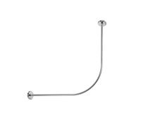 Hershii Tringle à rideau de douche incurvée réglable pour salle de bain - Barre de rideau de douche en métal arquée (80 à 100 cm) x 80 cm - Perçage pour installation