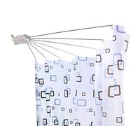 Hershii Tringle à rideau de douche pliable en forme d'éventail - En acier inoxydable - Support mural incurvé pour salle de bain