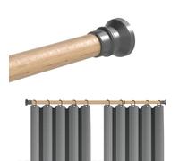 Hershii Tringle à rideau de douche réglable en acier au carbone - Pinces sans perçage, porte-vêtements, forte capacité de charge pour tringles à rideaux et séchoirs à linge (couleur bois, (25φ) 104