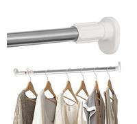 Hershii - Tringle à Rideau pour fenêtre et douche, extensible - Tête ovale - Tringle de suspension de vêtements pour placards et penderies, sans perçage, Diamètre du tube : 25,4 mm, ivoire, 70-120cm