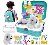 HERSITY Jouet Vétérinaire Sac À Dos avec Peluche Chien Jeux D'imitations Cadeau pour Enfants Garçons Filles 3 4 5 6 Ans