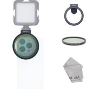 Hersmay Filtre d'objectif MC CPL ultra fin à clipser de 67 mm pour iPhone 14 15 16 Pro Max, avec support griffe pour microphone/lumière LED