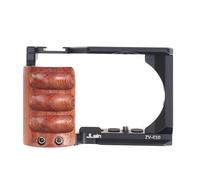 Hersmay ZV-E10 Cage pour appareil photo avec poignée latérale en bois à dégagement rapide Plaque Cage Kit de protection pour appareil photo reflex numérique Sony ZV-E10