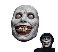 Herspany Masque d'horreur, masque d'Halloween effrayant, masque de démons souriants, masque de cosplay d'horreur, masque d'Halloween effrayant pour cosplay d'horreur, mascarade, carnaval